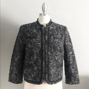 A. Giannetti Women’s Zip Up Boucle Jacket Blazer